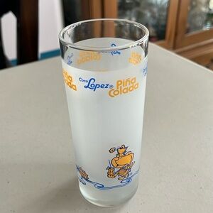 Vintage pina colada glass with recipe on back
